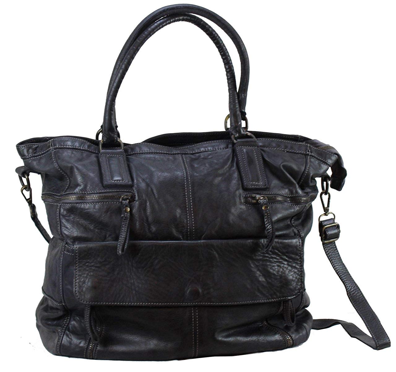 BZNA Bag Boney nero Italy Designer Damen Handtasche Schultertasche Tasche Leder Shopper Neu