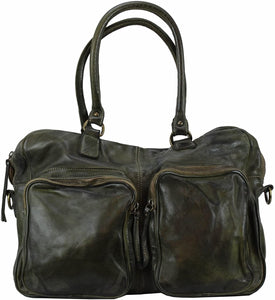 BOZANA Bag Fonda verde Italy Designer Damen Handtasche Schultertasche Tasche Leder Shopper Neu