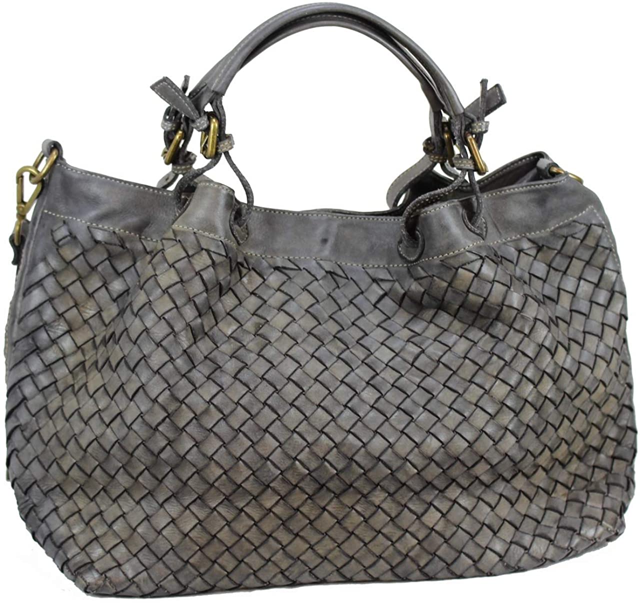 BZNA Bag Fina small grau Lederfarben Italy Designer Damen Handtasche Schultertasche Tasche Schafsleder Shopper Neu
