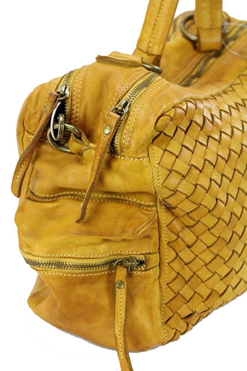 BZNA Bag Marie Gelb yellow sheep Italy Designer Damen Ledertasche Handtasche Schultertasche Tasche Schafsleder Shopper Neu