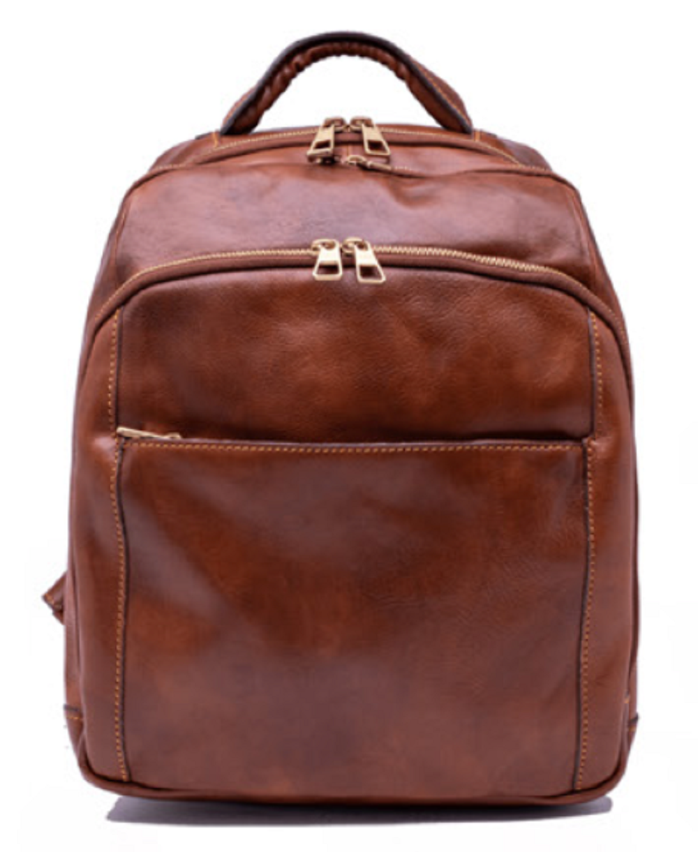 BZNA Firenze Frederico cognac italy vegetable plant tanned leather handmade Florence Designer Ladies Handbag Leather Bag Shoulder Bag Leather New - B Z N A