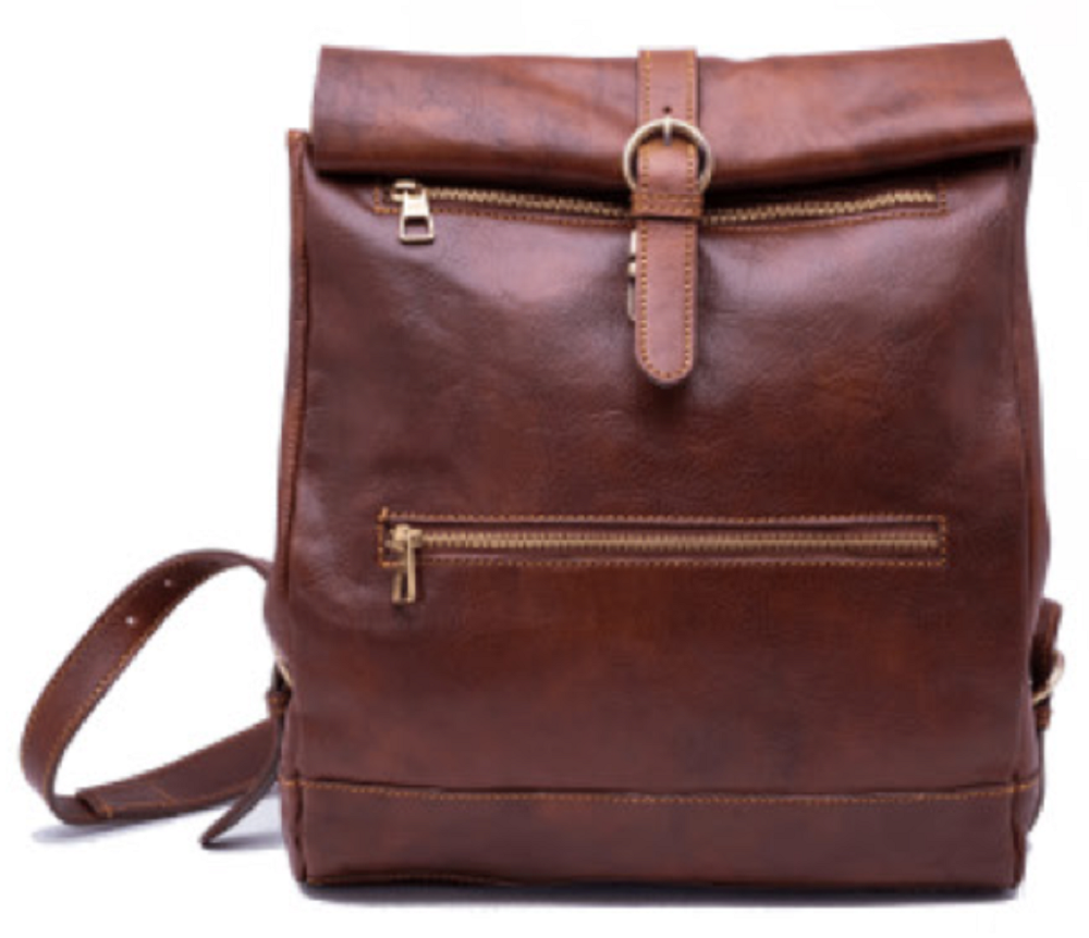 BZNA Firenze Alonso cognac Backpacker vegetable plant tanned leather italy handmade Florence Designer Ladies Handbag Shoulder Bag New - B Z N A