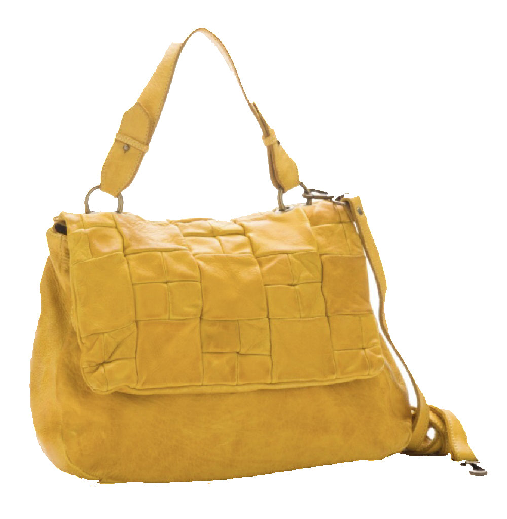 BZNA Bag Yasmin gelb Italy Designer Messenger Damen Handtasche Schultertasche