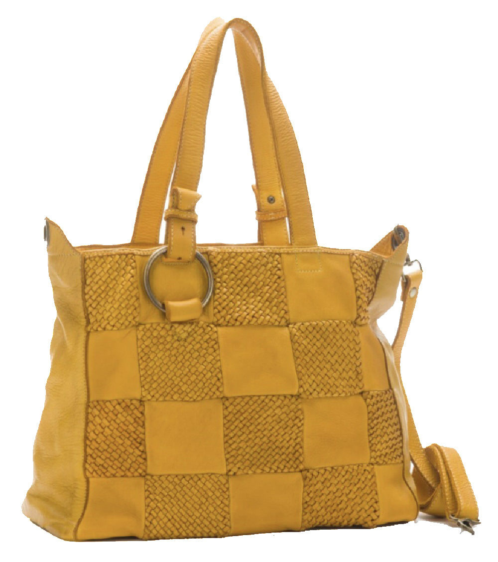 BZNA Bag Belva gelb Italy Designer Damen Handtasche Schultertasche Tasche