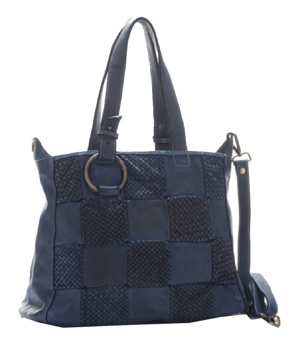 BZNA Bag Belva blau Italy Designer Damen Handtasche Schultertasche Tasche